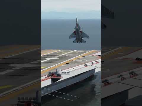 Su-33 cobra landing on aircraft carrier in DCS. #shorts