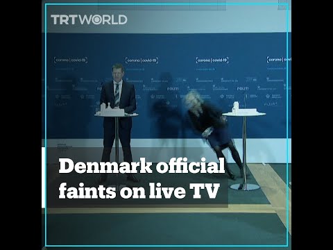 Denmark official faints during Covid-19 conference