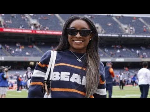 Simone Biles Stuns in Chicago Bears Colors at Husband&#039;s Game!