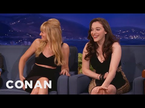 Beth Behrs Accidentally Grabbed Kat Dennings&#039; Boob | CONAN on TBS