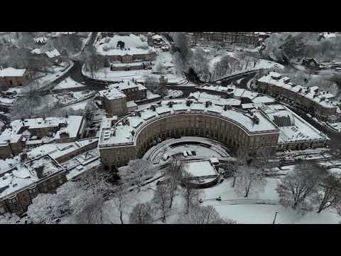 Drone footage captures Buxton covered in snow as cold snap hits