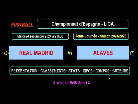 REAL MADRID - ALAVES : 7ème journée - Liga - Match football saison 2024-2025