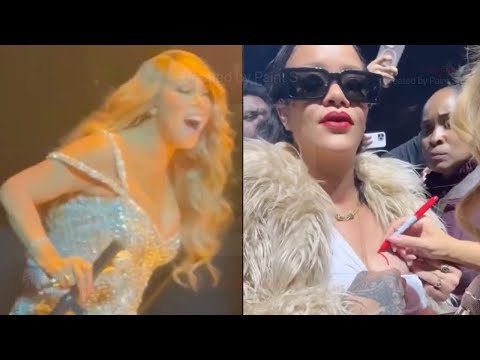 Rihanna Stuns Mariah Carey, Gets Chest Autograph