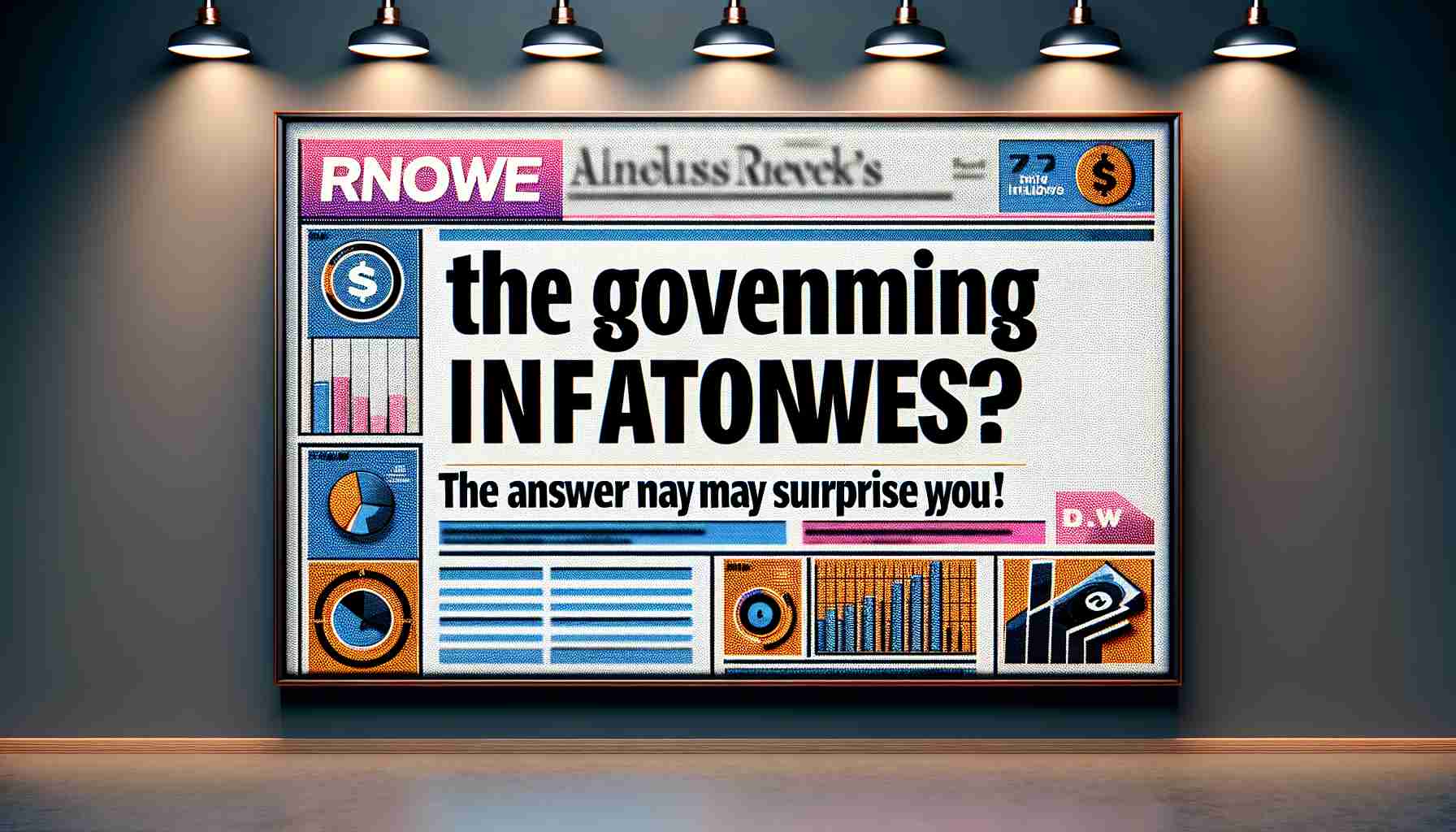 Realistic HD image of the headline 'Is the Government Ignoring Inflation Woes? The Answer May Surprise You!', possibly on a digital newsboard or newspaper front page. The headline is in bold and catchy fonts, with strong highlights to capture attention. The background could be a fitting illustration, perhaps graphical representations of money, charts, or economic symbols, all communicating the theme of inflation and economics.