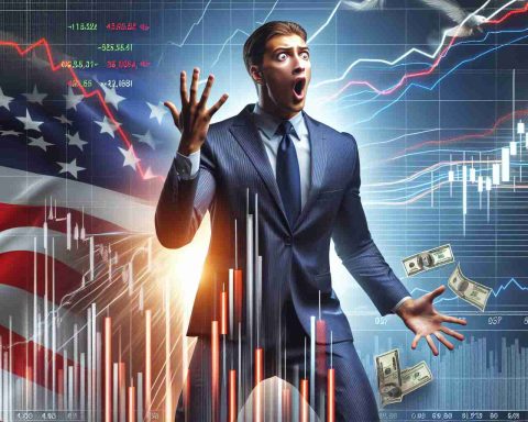 Create a high-definition, realistic image showcasing the concept of potential overvaluation in U.S. Stock Markets. Perhaps include elements such as skyrocketing chart lines, climbing stock index numbers, and financial analysts expressing surprise or concern to capture the shocking trends revealed.