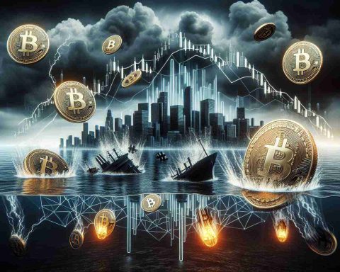 Create a highly detailed and realistic HD image reflecting the concept of a cryptocurrency market crash. The image should depict symbols associated with financial distress such as a falling graph, bitcoin tokens capsizing like sinking ships, a dark and stormy cloud-covered sky in the background to denote uncertainty. In the forefront, overlay the text 'Crypto Market Crash: What Just Happened?' in a bold and impactful font.