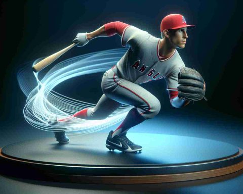 A realistic HD representation of a athletic baseball player, who has similarities in skills like American player Mike Trout. He is poised to make a game-changing move. Explore this crucial moment and analyze how this action could shape the future trajectory of baseball.