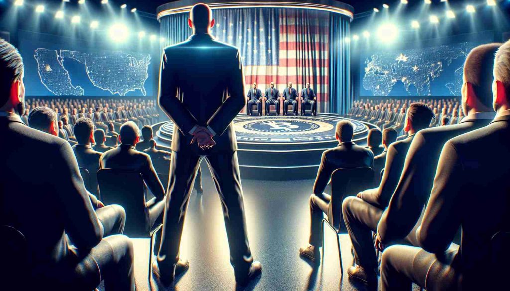 A realistic HD depiction of the intense anticipation surrounding a critical event hosted by a prominent political figure. The event has garnered special attention from cryptocurrency investors who are eagerly watching to gauge its potential impact on the market.