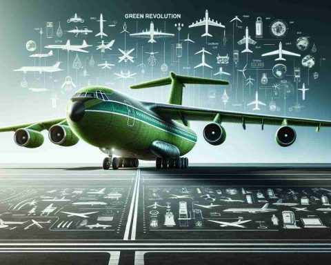 Generate a high-definition realistic image portraying the green revolution in aviation. Depict this by showing a modernized Tu-160 aircraft that appears to be reimagined in an eco-friendly manner. Include elements like biofuel refilling operations, reduced engine emissions, and advanced aerodynamic designs symbolic of sustainable aviation technology.