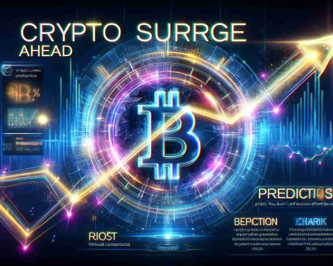 A realistic, high-definition image showcasing the concept of 'Crypto Surge Ahead'. Mt. This includes a graphically illustrated surge or uptick in a virtual currency graph, with vivid, glowing futuristic elements to indicate growth and advancement. Additionally, there's text overlay with the words 'Predictions You Can't Afford to Miss'. Style should be akin to a compelling, cutting-edge financial magazine or a web article cover.